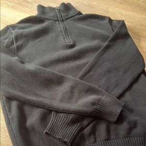 J. Crew Black Zip Up Sweater with Ribbed Detailing